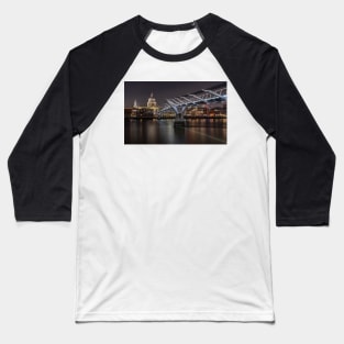 Millennium Bridge over River Thames with St Pauls Baseball T-Shirt
